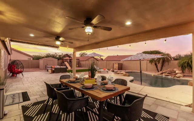 photo 2 of Phoenix Backyard Oasis Pool Home! Sleeps 12. Game Room And Kids Playset Too! 4 Bedroom Home by RedAwning