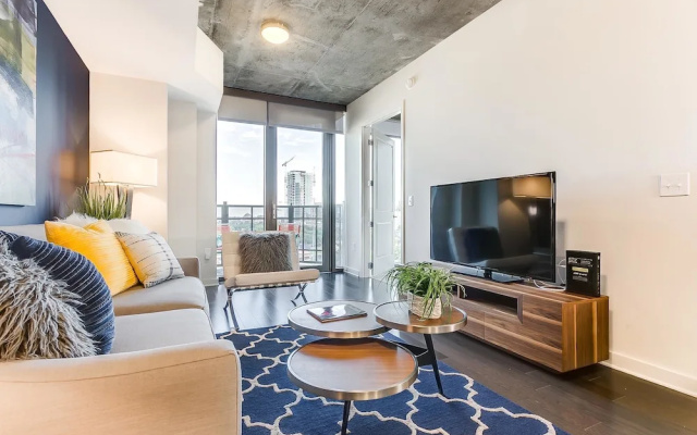 photo 3 of Plush 1BR w/ Pool + Gym in Victory Park