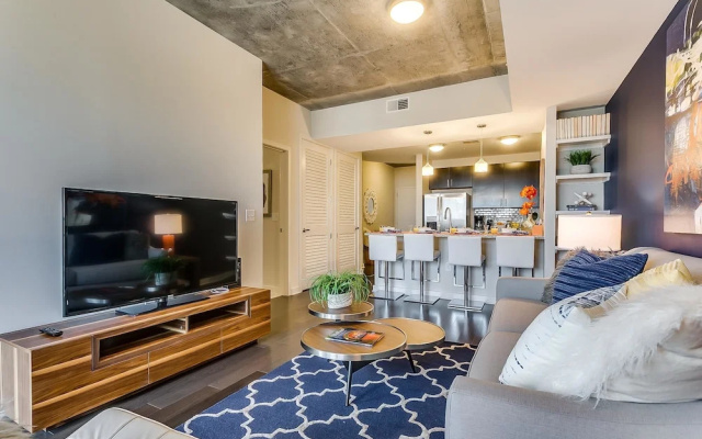 photo 4 of Plush 1BR w/ Pool + Gym in Victory Park