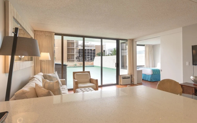 photo 5 of Pool Deck Level Condo at the Waikiki Banyan - Free Parking! by Redawning
