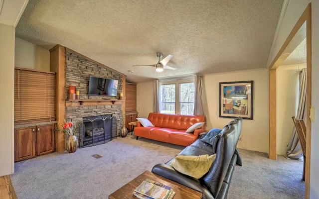 photo 2 of Deck + 2 Fire Pits: Riverfront Spruce Pine Rental!