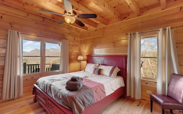 photo 3 of Spacious Cabin With Fantastic Long Range Mountain And Lake Views - Lake Lure - The Overlook 4 Bedroom Cabin by Sunscape Property Management