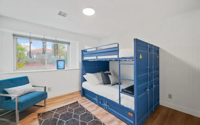 photo 4 of Vegas Saltwater Pool Retreat Jacuzzi Hammocks RV Tesla Charger Game Room BBQ